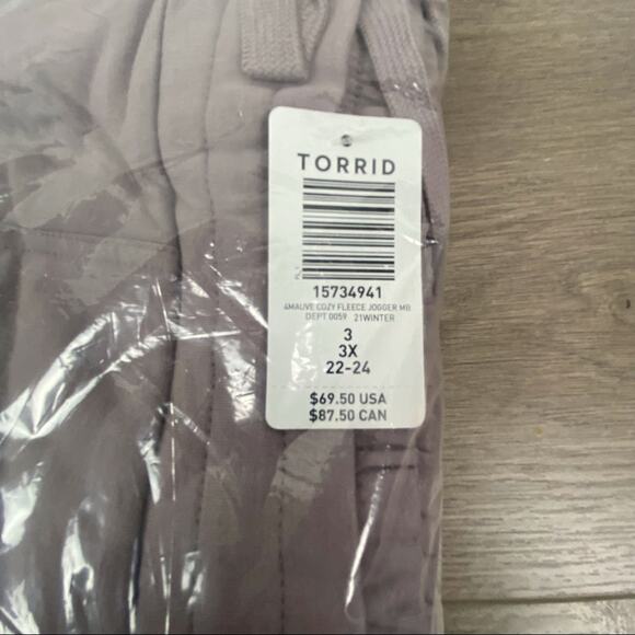 Torrid Mauve Purple Ultra Soft Fleece Classic Fit Jogger Sz.3 NWT - Picture 7 of 10